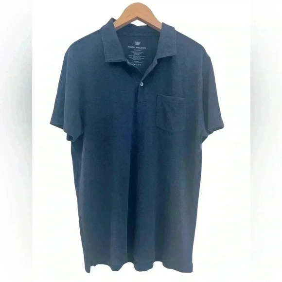 Mack Weldon Men’s Vesper Polo Shirt Navy Blue Mesh Knit. Size XL - Picture 5 of 5
